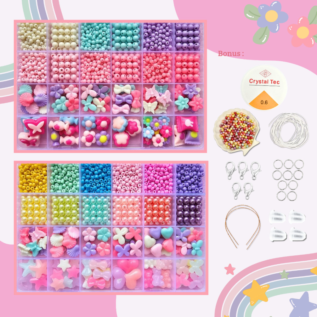 Jual Set Manik Mote 1 box manik manik pasir payet dan mutiara warna ...