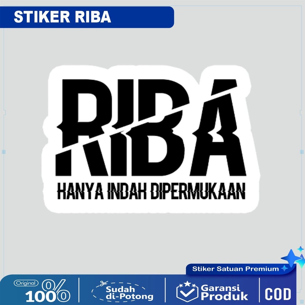 Jual Stiker RIBA Hanya Indah Dipermukaan Sticker Dakwah Muslim Kata ...