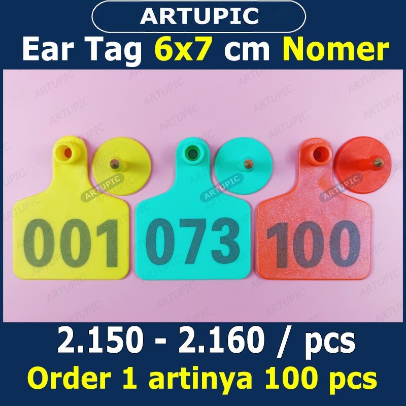 Jual Ear Tag 6x7 Cm Nomer Per100 Anting Eartag Babi Sapi Kambing Murah ...