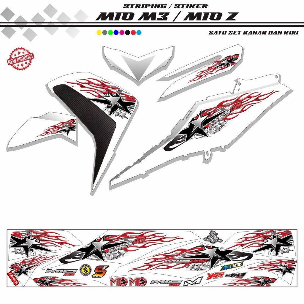 Jual STIKER POLET MOTOR MIO M3 MIO Z LIS KEREN 125 MIO STICKER VARIASI ...