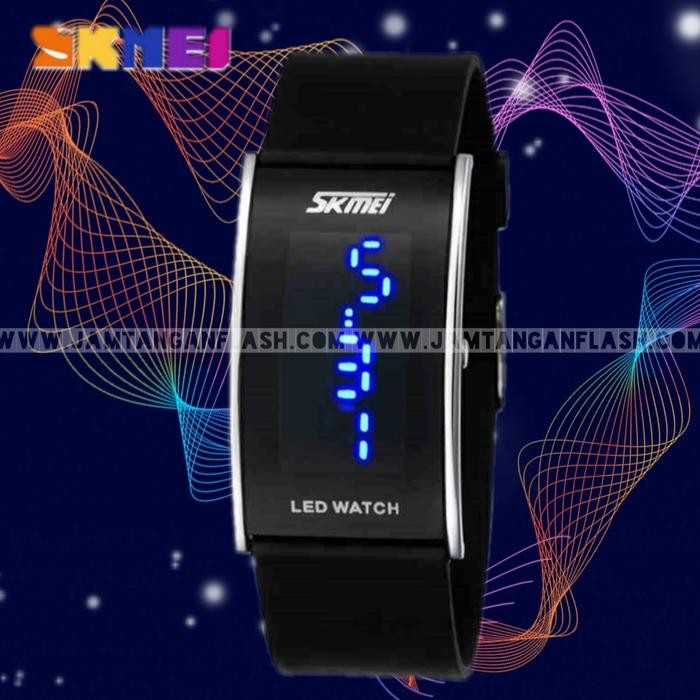 Jual Jam Tangan LED Pria Oakley SKMEI Pentagon 0805 Hitam Original Hitam