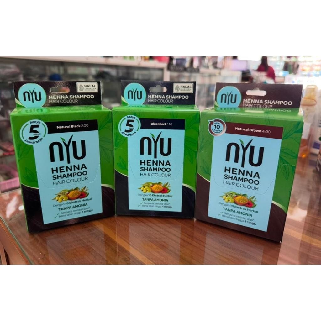 Jual BISA COD NYU HENNA SHAMPO HAIR COLOUR 20 ml | Shopee Indonesia