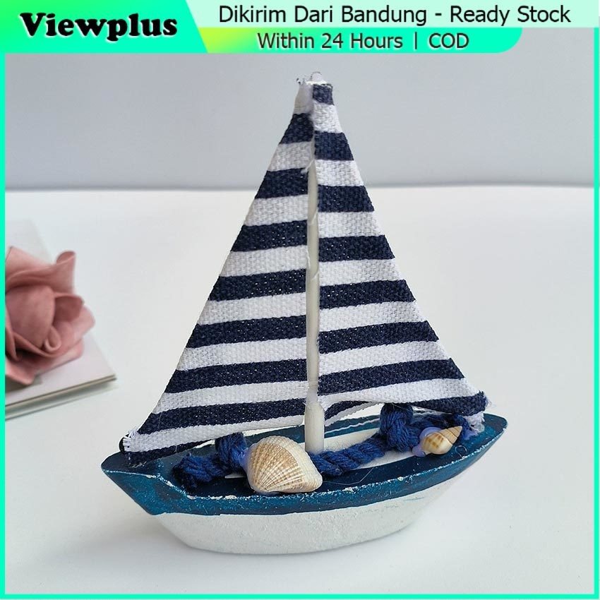 Pajangan Dekorasi Perahu Kayu Gaya Mediterania Model Berlayar Kayu Ornamen Kecil Perahu Kerajinan Kreatif Anak-anak Dekorasi Rumah Ruang Ornaments Home