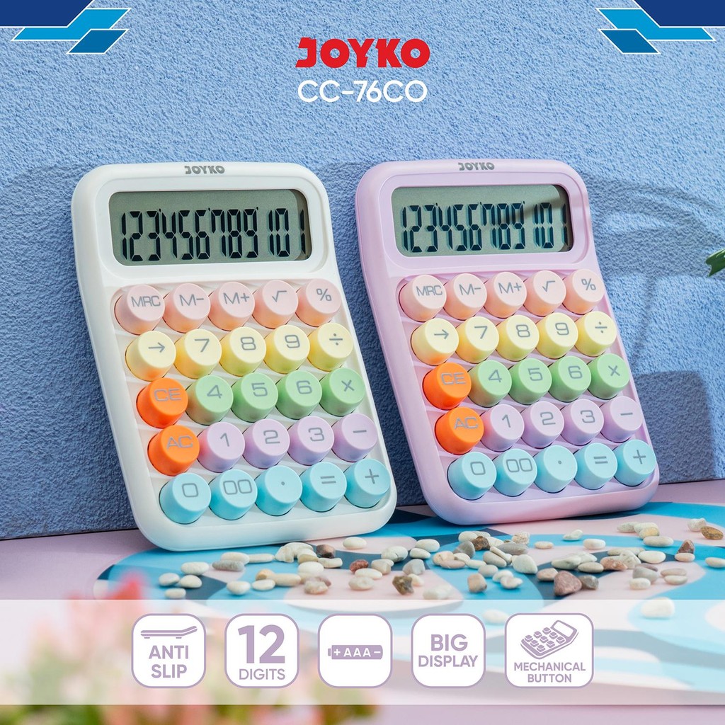 Jual JOYKO Calculator Kalkulator Aesthetic CC-76CO 12 Digits | Shopee ...