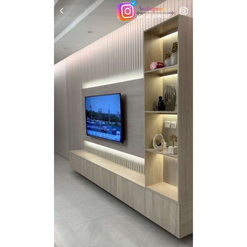 Jual RAK SAMPING BACKDROP TV ELEGAN MINIMALIS MEWAH GARANSI Bisa custom ...