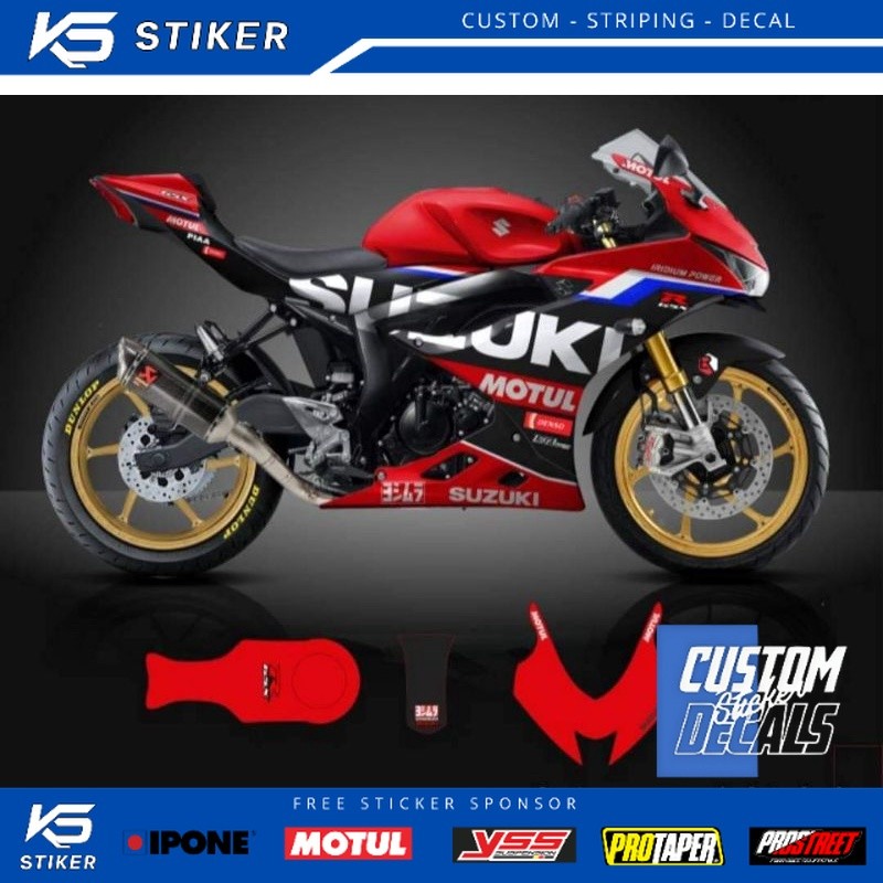 Jual Decal Stiker Full Body Suzuki GSX R150 Livery Merah Hitam Custom ...