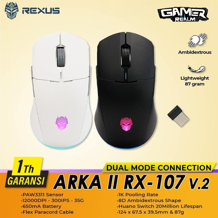 Jual Rexus Arka II / Arka 2 RX107 Wired / Wireless Gaming Mouse ...