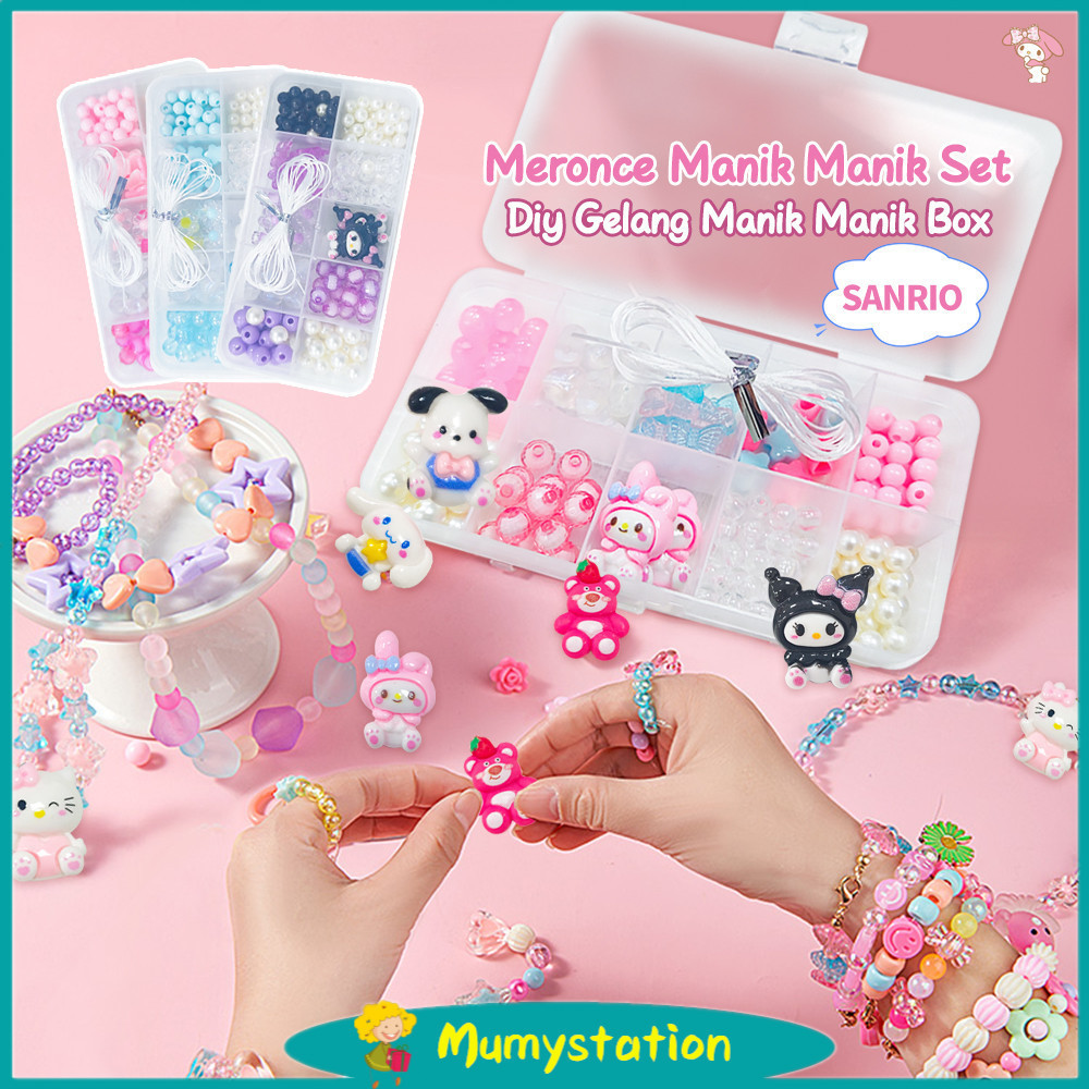 Jual Set DIY Gelang Manik Manik Mote 1 Box Paket Meronce Manik Manik ...