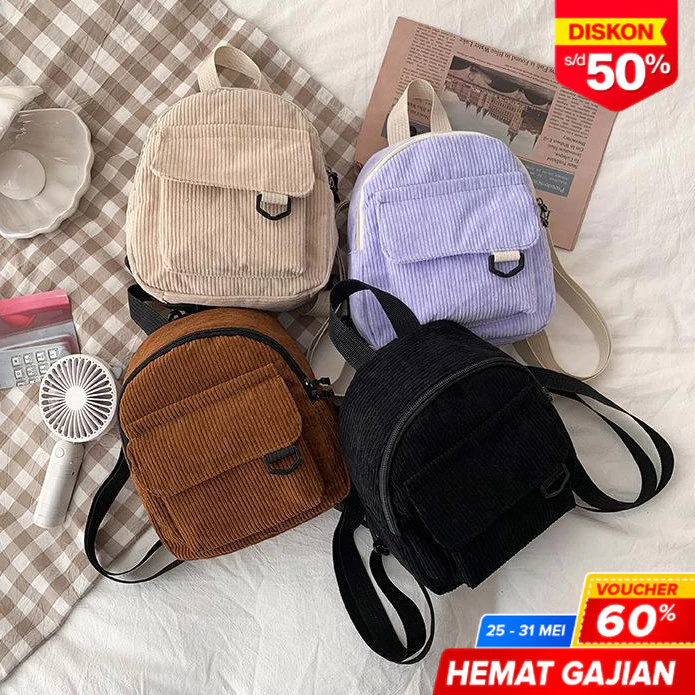 Hayden Meghan Bag Mini Backpack: Tas Lucu dengan Bahan Korduroi Premium untuk Gaya Harian yang Trendi Hayden Meghan Bag Mini Backpack: Tas Lucu dengan Bahan Korduroi Premium untuk Gaya Harian yang Trendi