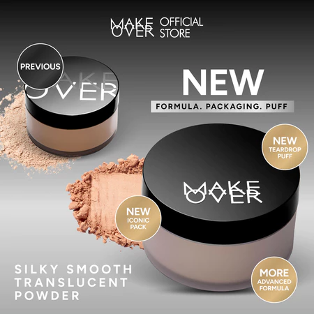 MAKE OVER Silky Smooth Translucent Powder bedak tabur translucent untuk usia 30-an