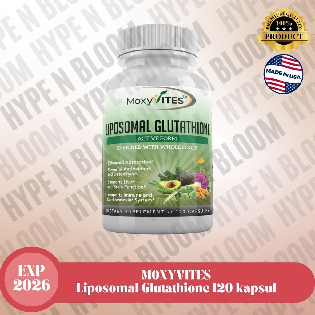 moxyvites liposomal glutathione supplement Jual Liposomal Glutathione Moxyvites isi 120 capsules anti aging  antioksidan turmeric US skin health beauty