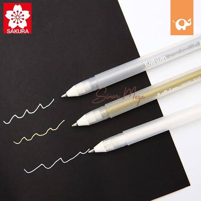 Jual Sakura Gelly Roll Ink Pen Set Isi 3 (Gold, Silver, & White ...