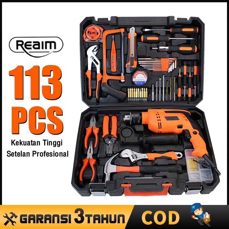 Jual Hand Toolset / Tool Kit Set / Toolbox Cordless Drill Set Kotak ...