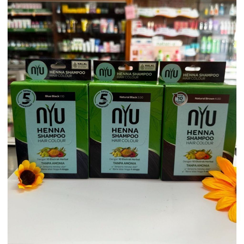 Jual BISA COD NYU HENNA SHAMPO HAIR COLOUR 20 ml | Shopee Indonesia