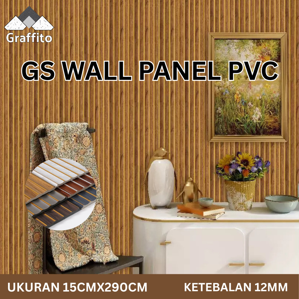 Jual Wall Panel PVC 150x12mm 2.9Mete / Wood Panel PVC Motif List Kayu ...
