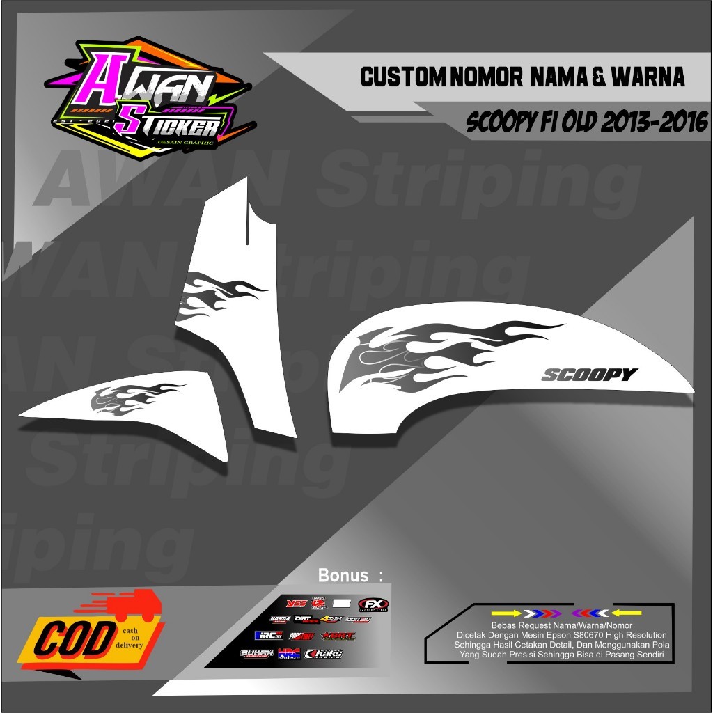Jual STICKER STRIPING POLET SCOOPY FI OLD 2013-2016 Motif Api | Shopee ...