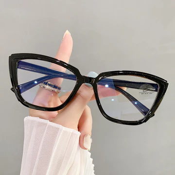 Clarfram Kacamata Eye Cat Wanita Anti Cahaya Biru Bingkai Besar Kacamata Anti Radiasi Blueray