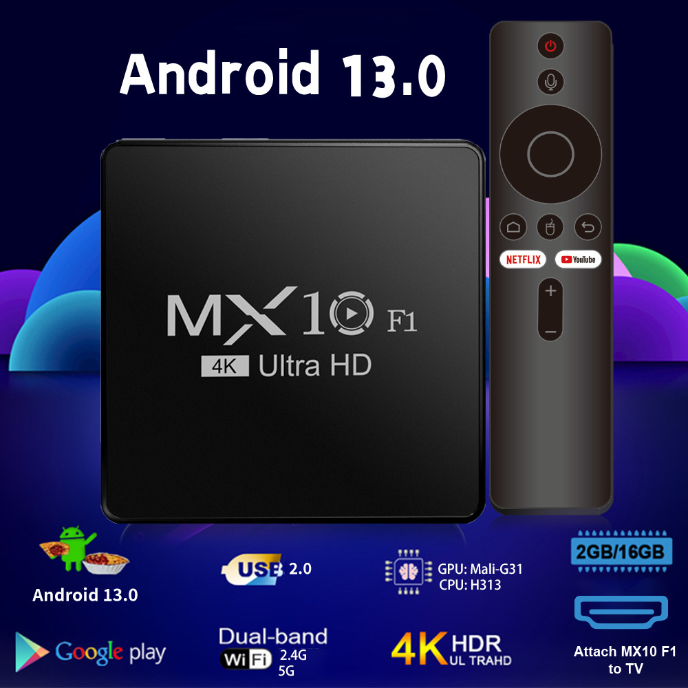 Jual android tv box decoder 2024 4k android 13 mx10 f1 digital ...