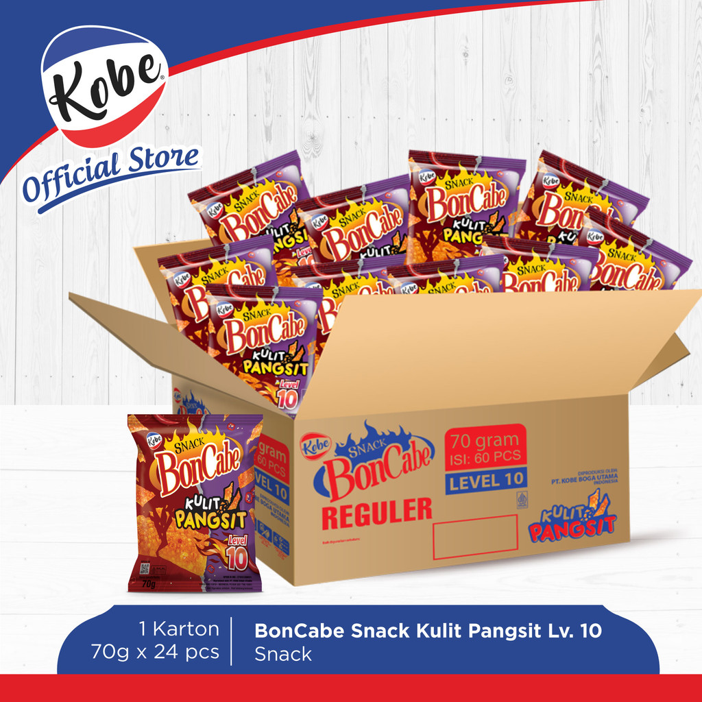 Jual Kobe Snack BonCabe Kulit Pangsit Level 10 70gr - 1 KARTON isi ...