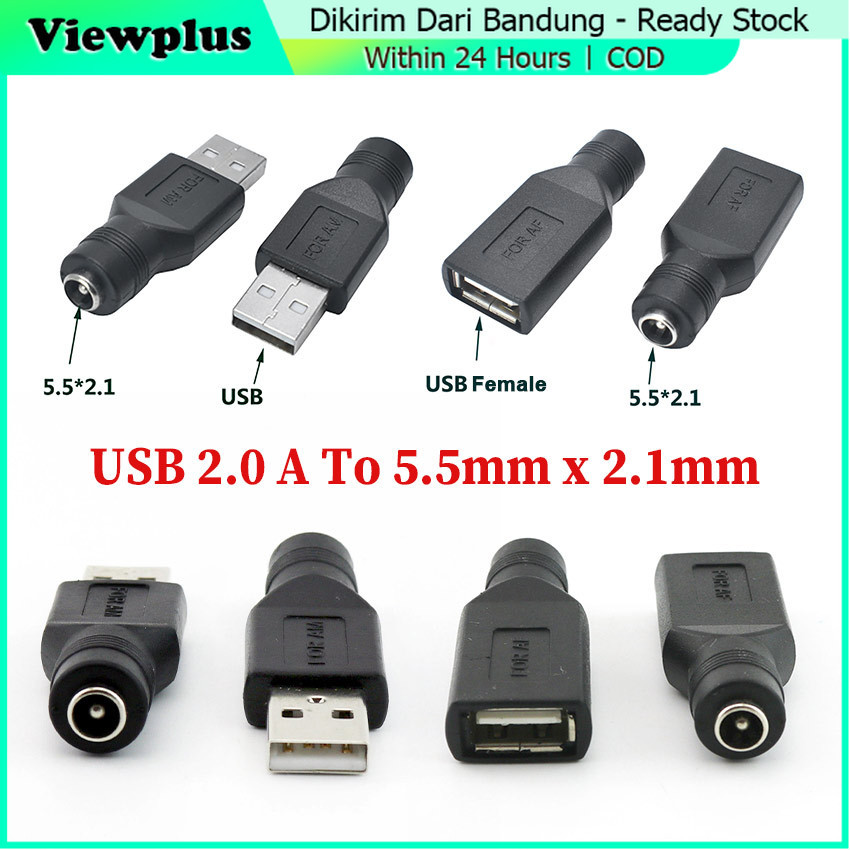 Jual Adapter DC Jack 5.5x2.1mm Female to Mini USB Micro USB Type C ...