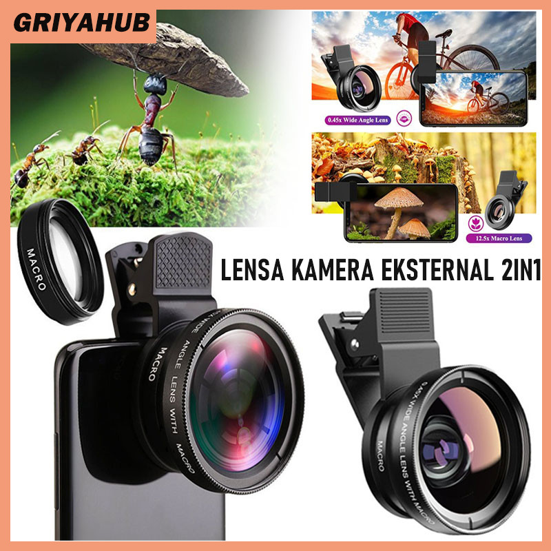 Jual Lensa Kamera Eksternal 2In1/Macro Smartphone 0.45x Dan Lensa Makro ...