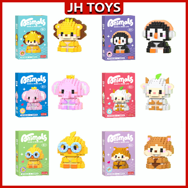 Jual JH TOYS Mainan Blok Satwa Liar Blok Bangunan DIY karakter kartun ...