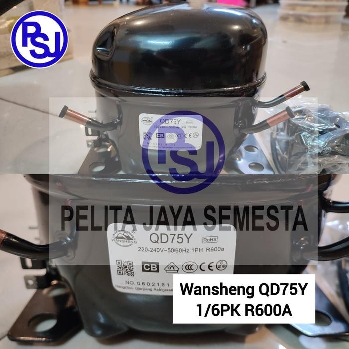 Jual Kompresor Wansheng QD75Y / Compressor Kulkas QD75Y / R600A ...
