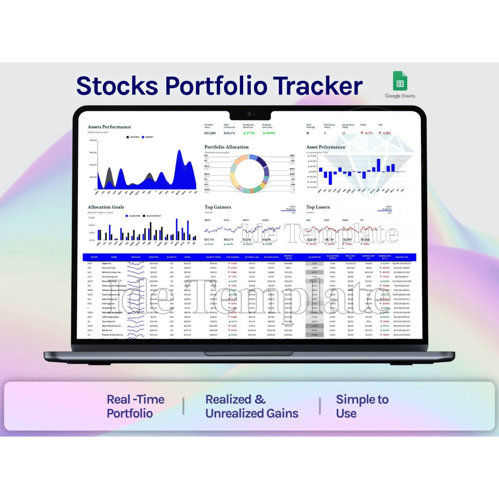 Jual (73) Stock Portfolio Tracker Saham Template Google Sheets ...