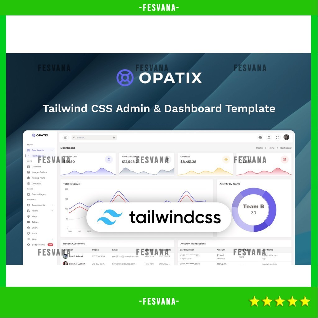 Jual WEB TEMPLATE TAILWIND CSS 3 ADMIN & UI KIT TEMPLATE - OPATIX D2386 ...