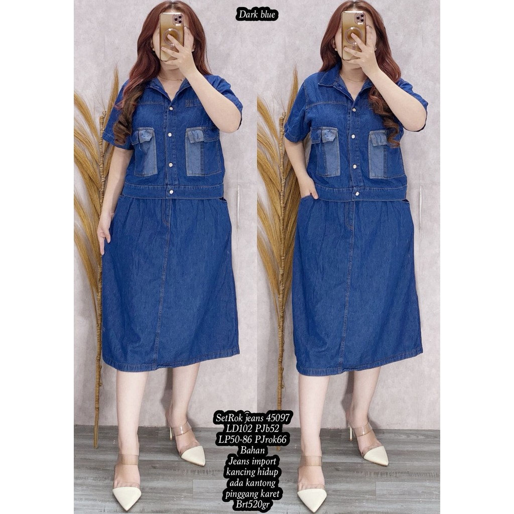 Jual NEW SET ROK JEANS 45097 520GRAM#BAJUIMPORT | Shopee Indonesia