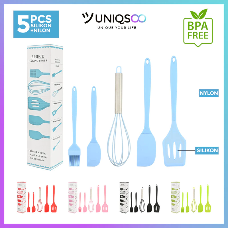 Uniqsoo 5 Pcs Silikon Baking Set Anti Lengket