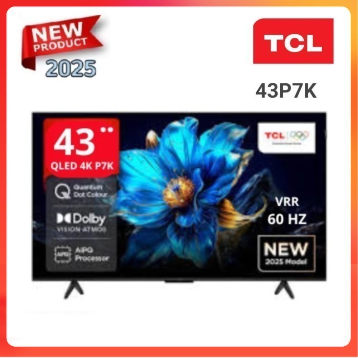 Jual (PRODUK TERMURAH) TCL 43P7K 43 Inch TCL P7K-UK QLED 4K HDR TV ...
