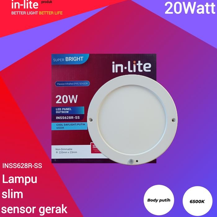 Jual INLITE INSS628R-SS 20watt Downlight LED Outbow Bulat Moving Sensor ...