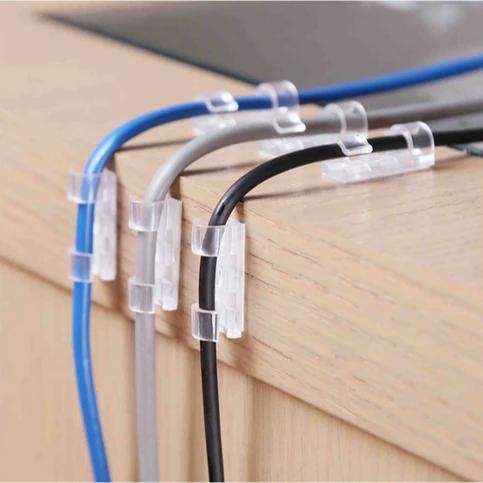 Jual Clip Organizer Kabel Tempel Multifungsi Isi 20 Pengikat Kabel Meja ...