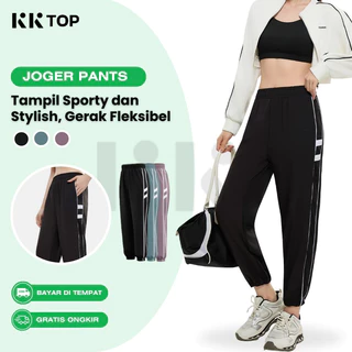 KKTOP Celana Olahraga Jogger Pants Wanita Longgar Training Jogging Sport Sejuk Bernapas Lembut(C002)