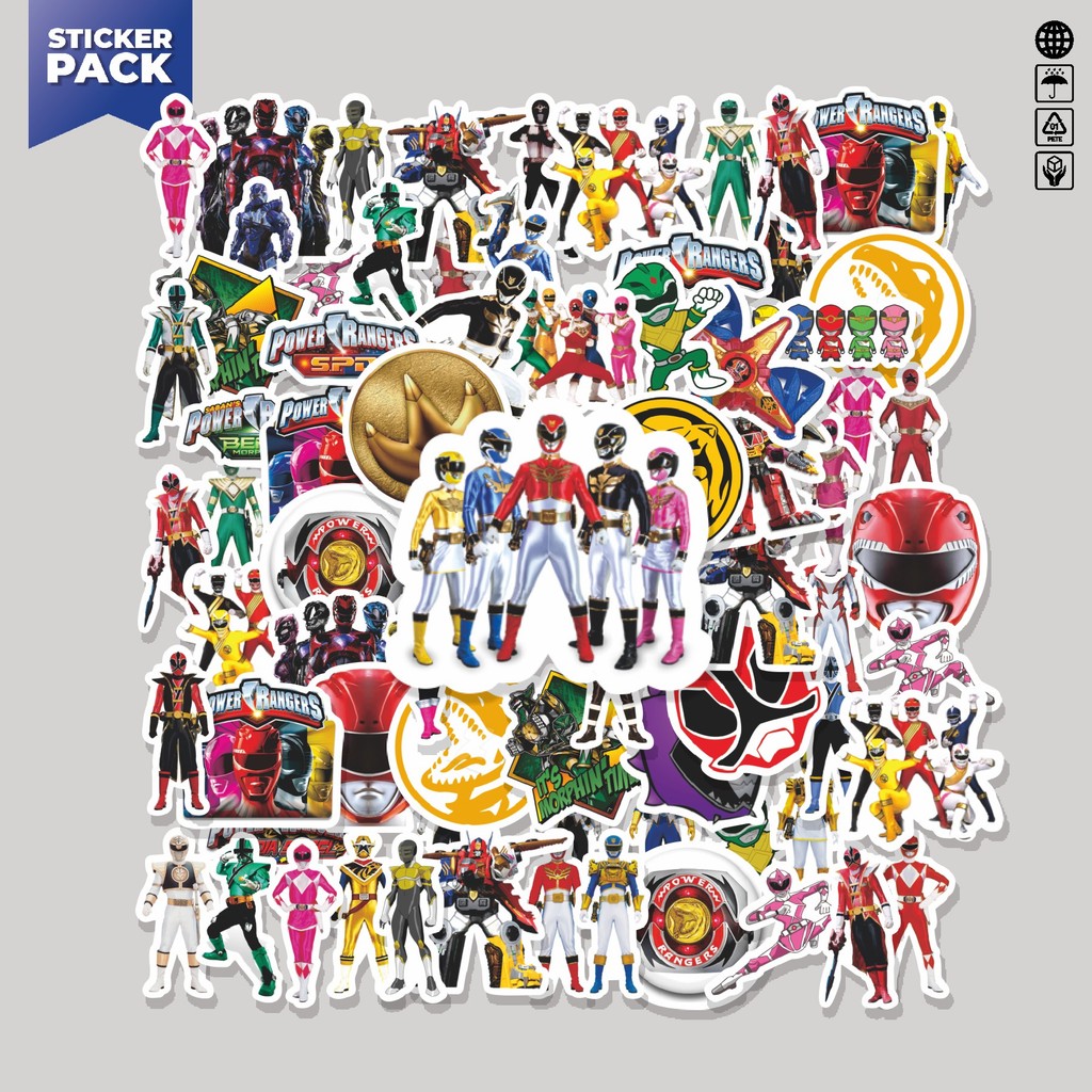 Jual [100PCS]Stiker Pack Sticker Kartun Power Rangers Aesthetic Vinyl ...