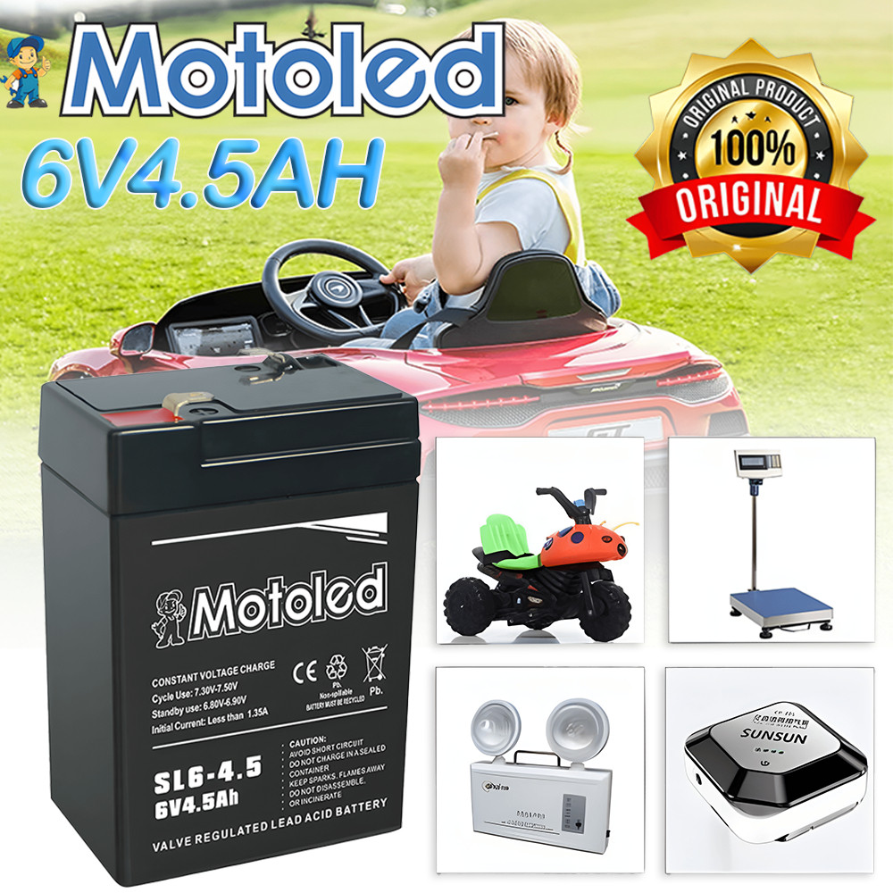 Jual MOTOLED ASLI Aki 6V 4.5AH （Kemasan Tebal） Battery Lampu Emergency ...