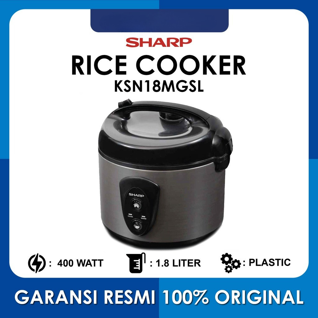 Jual Sharp Rice Cooker 1.8 Liter Silver KSN18MGSL / Termurah / Garansi ...