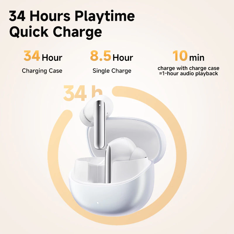 QCY MeloBuds Pro HT08 TWS | Adaptive ANC 46dB | Bluetooth 5.2 | LDAC Hi-Res | ENC 6 Mic | Multi-Point | 34 Jam