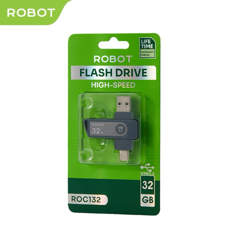 Jual Robot Flash Drive Flashdisk Dual OTG USB A TO Type-C High Speed Up ...