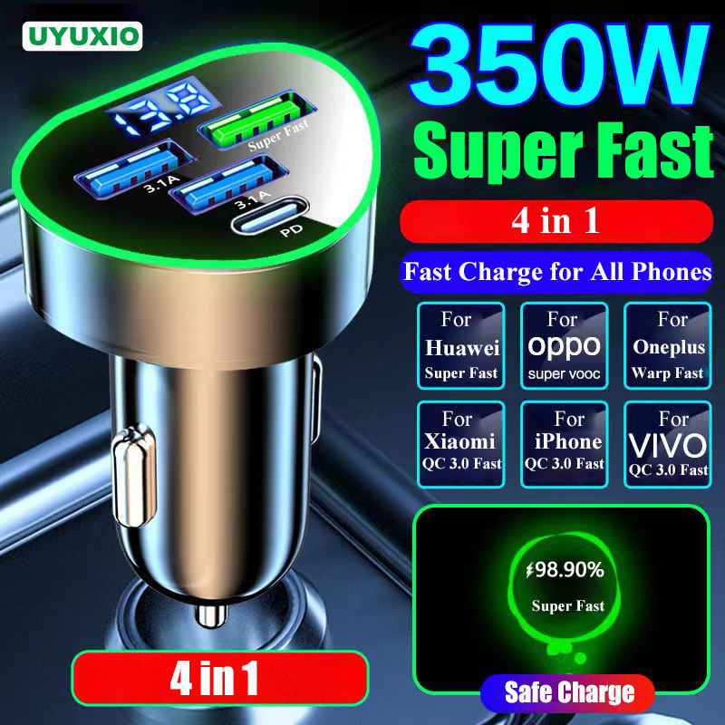 Jual Car Phone arger USB Type C Super Fast arge in Car with LED Voltage ...