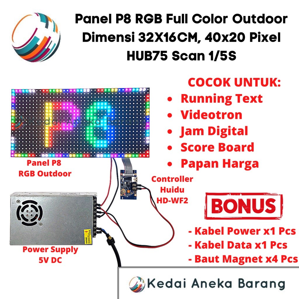 Jual Panel Module Modul LED P8 Running Text SMD RGB Outdoor Tri Full ...