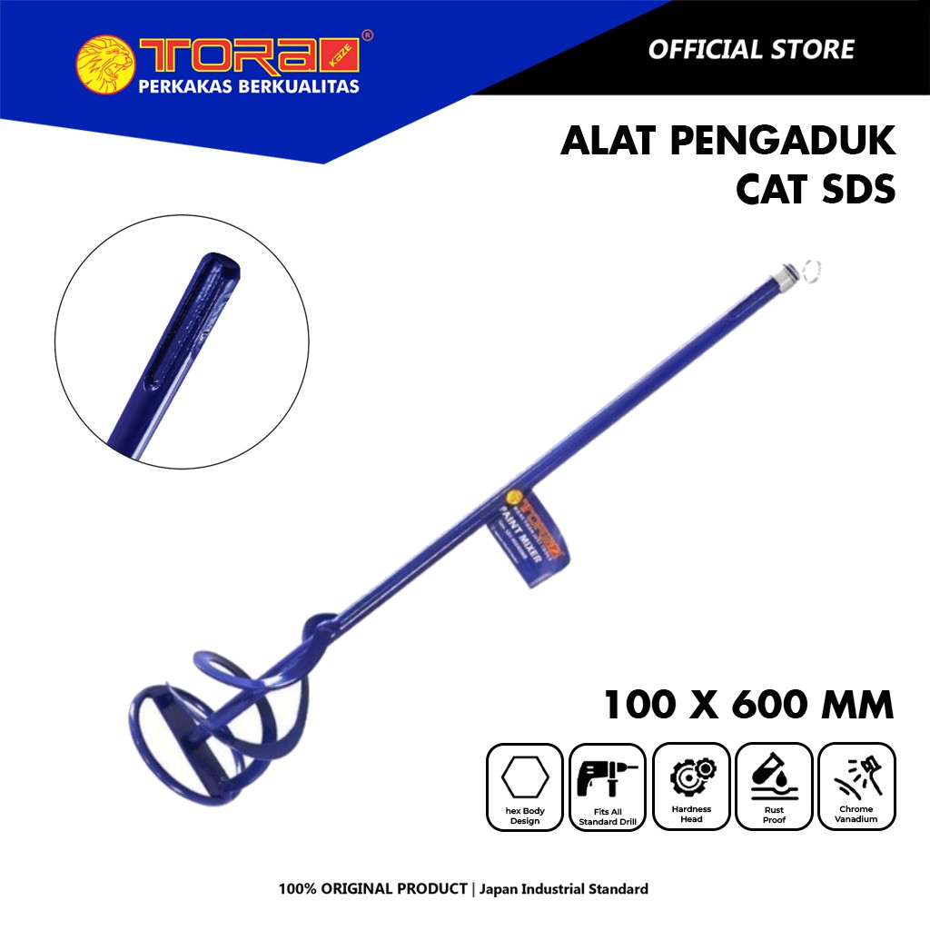 Jual TORA Alat Pengaduk Cat SDS 100 x 600 mm - Tangkai Pengaduk Cat ...