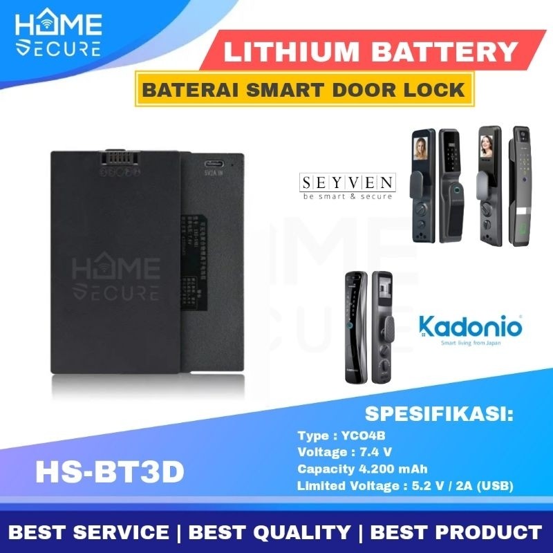 Jual HOMS Smart Lock Lithium Battery YCO4B / Baterai Smart Door Lock ...