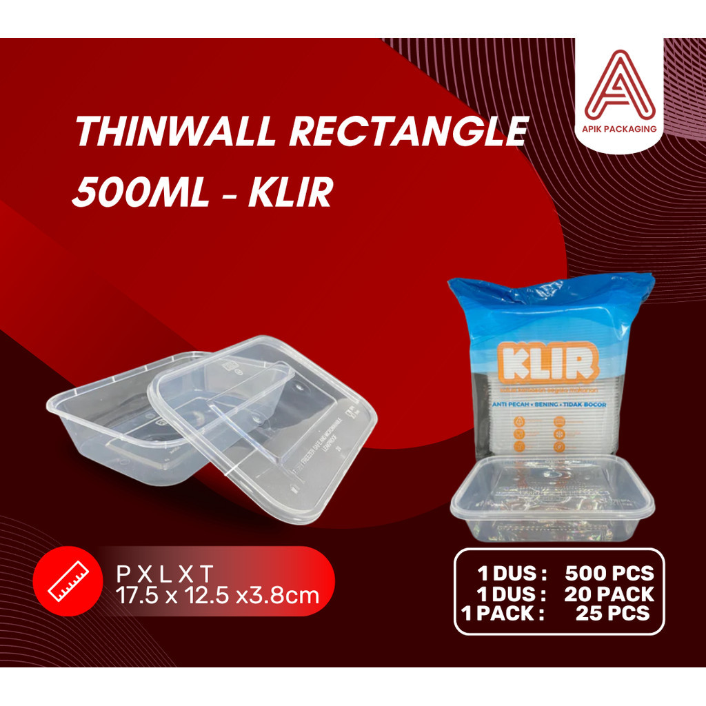 Jual THINWALL RECTANGLE 500 ML / 650 ML / 750 ML / 1000 ML MEREK KLIR ...