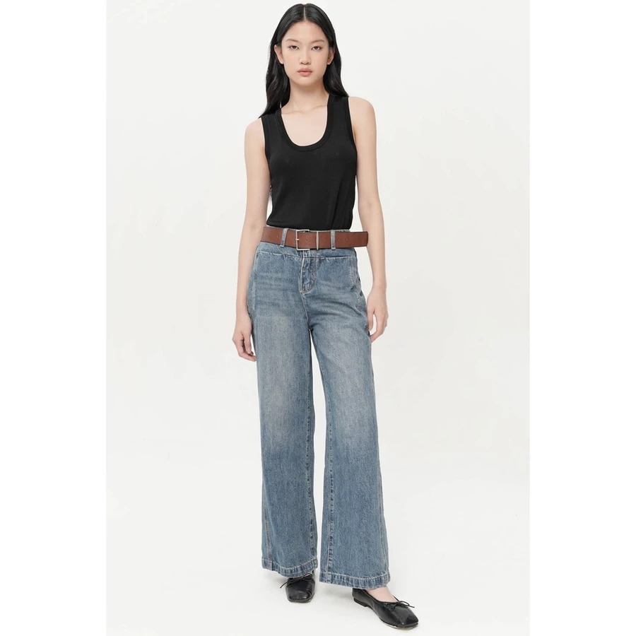 Anxi Wide-Leg Jeans In Dark Blue
