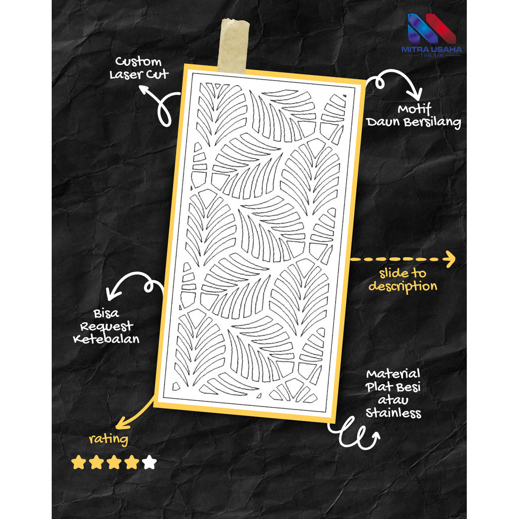 Jual Cutting Laser CNC Pagar Teralis Motif Bunga Daun – Besi/Stainless ...