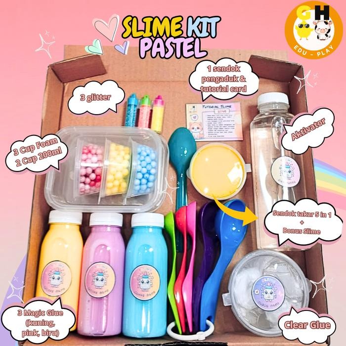 Jual [ Sale ] GHEduplay Slime Kit SERI 2 Pastel Edition Ice Cream ...