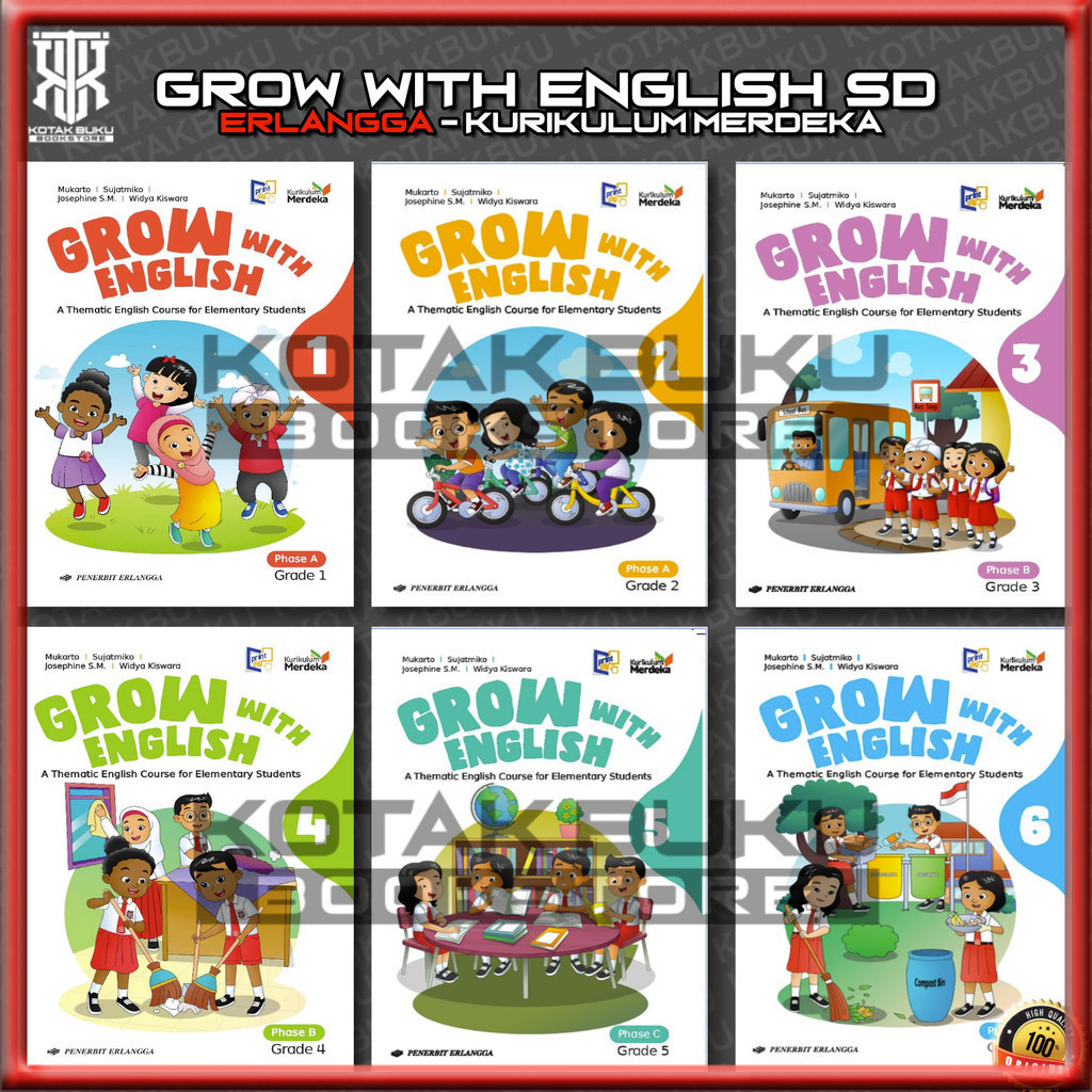 Jual ( ERLANGGA ) Buku Grow With English Kelas 1 2 3 4 5 6 SD/MI ...