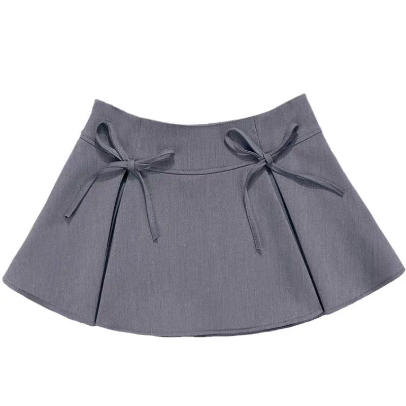 Jual MEET.U Rok Mini Seksi Rok Celana Pendek Pita Rok A-line Lucu ...